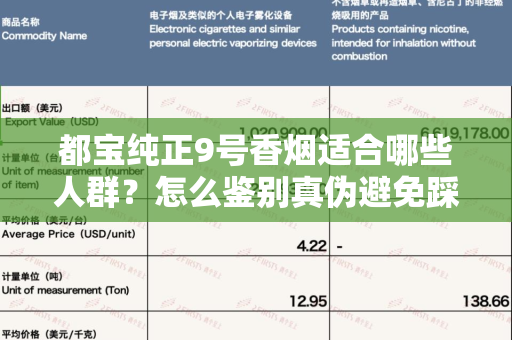 都宝纯正9号香烟适合哪些人群？怎么鉴别真伪避免踩坑？